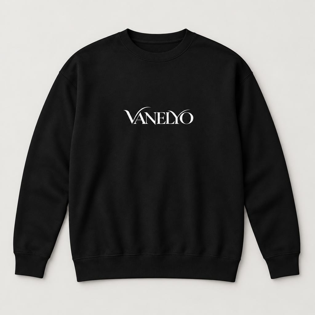 Visuel créé par IA du sweat col rond VANELYO en studio